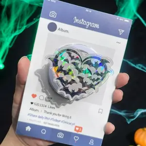 Holographic Bat Wings MagSafe Phone Grip – Halloween Magnetic Grip for iPhone, Spooky Aesthetic Phone Stand, Gift for Her