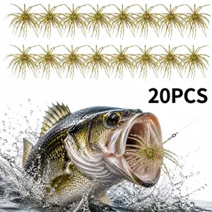 11CM8.7g Creature 20pcs Bait Dice Baits for Bass Fishing, Fuzzy Dice Fishing Lures with Rubber Legs, Soft Plastic Lure for Freshwater Soft Plastic Baits for Bass Fishing