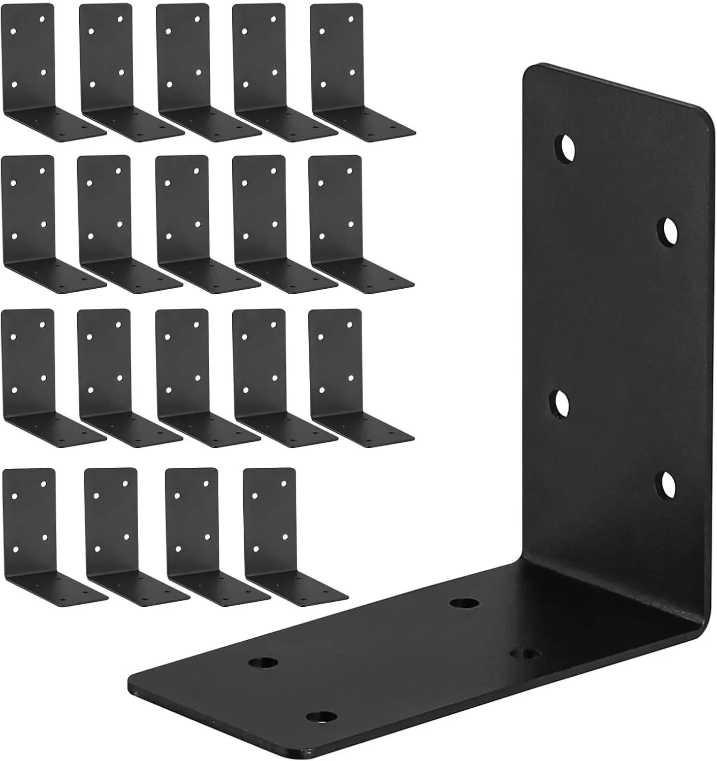 20 count Corner Braces,4"x4"x2" Black L Brackets for ,Heavy Duty 2mm Steel Black Raised Garden Bed Corner Brackets,90 Degree L Shape Bracket for Furniture,Bed,Shelf Bracket