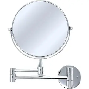 Rucci | Extendable Swivel Arm Wall Mounted Mirror, 7X Magnification Chrome Finish [M880]