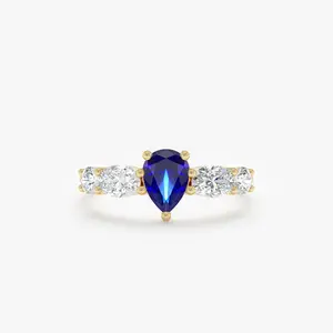 Diamond Sapphire Engagement Ring, Bex