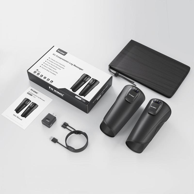 【FIT KING】 Cordless Calf Massager, 3 Modes & Intensities, Rechargeable Leg Massager Comfort Massaging Device for Christmas gift Black friday