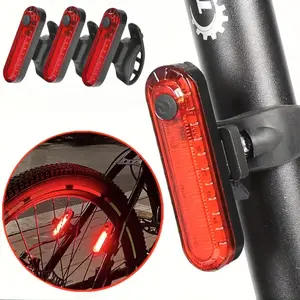 USB Rechargeable LED Bicycle Taillight, Bright Rear Light, Safety Flashlight for MTB Mountain Road Bike, Cycling Accessories