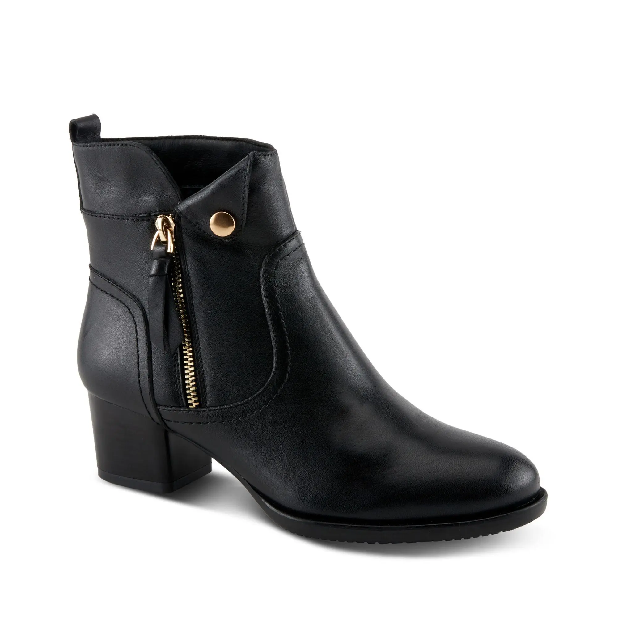 Spring Step Leather Snap Detail Boots - Nazca