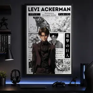 Attack On Titan Levi Anime Poster, Manga Wall Artwork Prints, Home Decor GiftCanvas Poster Wall Decor, Room Decorations, Funky Home Decor,anime wall art,bedroom canvas poster