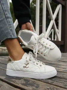 Women's Casual Sports Shoes Low Top Anti-Slip Laces Soft Sole Round Toe Fashion High-End Couple Outdoor Shoes