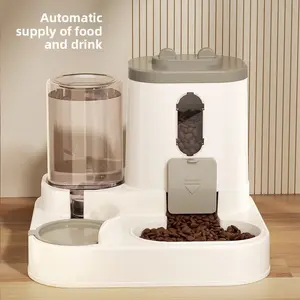 2-in-1 Automatic Pet Feeder and Water Dispenser, Anti-Spill Food Water Bowl for Dogs Cats