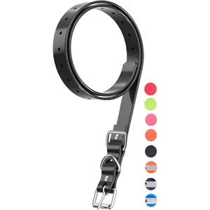 Adjustable Durable Waterproof Odorless 3/4 Inch TPU Dog Collar Strap Replacement for Electronic Training Collar Receivers Barking Fence Pet Supplies