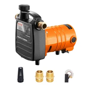 VEVOR Cast Iron Water Transfer Pump, 115V AC 1600 GPH 1/2HP, Portable Electric Utility Pump with Carbon Brush, Filter, Brass Connectors, for Garden, Rain Barrel, Pool, Pond, Hot Tub, Aquarium Draining