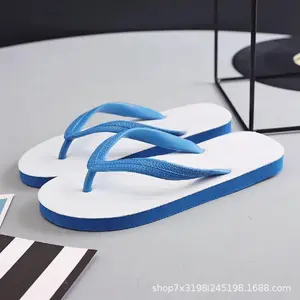 Flip-flop rubber sole wear-resistant, non-slip and deodorant men's trend pinch foot beach slippers Boy Summer