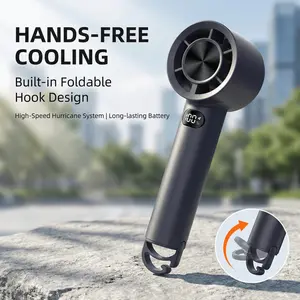 Portable Handheld Turbine Fan, USB Rechargeable, 100 Speed Settings, LED Display, Ideal for Outdoor Camping and Dust Blowing Tasks