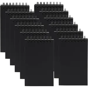 12 Pack 3x5 Small Pocket Notebooks Mini Spiral Notepads, 60 Sheets/120 Pages Lined College Ruled Memo Pads for Home Office School or Travel (Black)