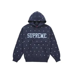 Supreme Men's Stars Studded Hooded Sweatshirt Navy, from StockX