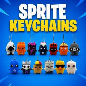 Gaming Sprites Keychain Decor for Gamers! Battle Royale Fans Key Rings