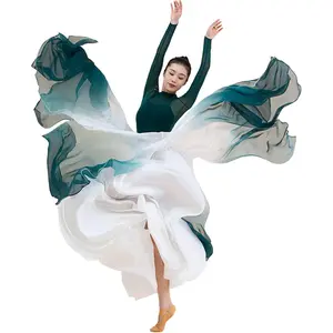 Women's Fairy Lyric Dance Skirt - Gradient Chiffon Swing and Ballet Modern Dance Skirt