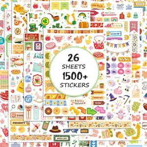Planner Stickers (26 Pages, 1500+ Stickers), Celebration Planner Stickers with, Daily, Monthly, and Holiday Stickers for Scrapbook Supplies, Junk Journal Supplies, Decorating, and Planning.
