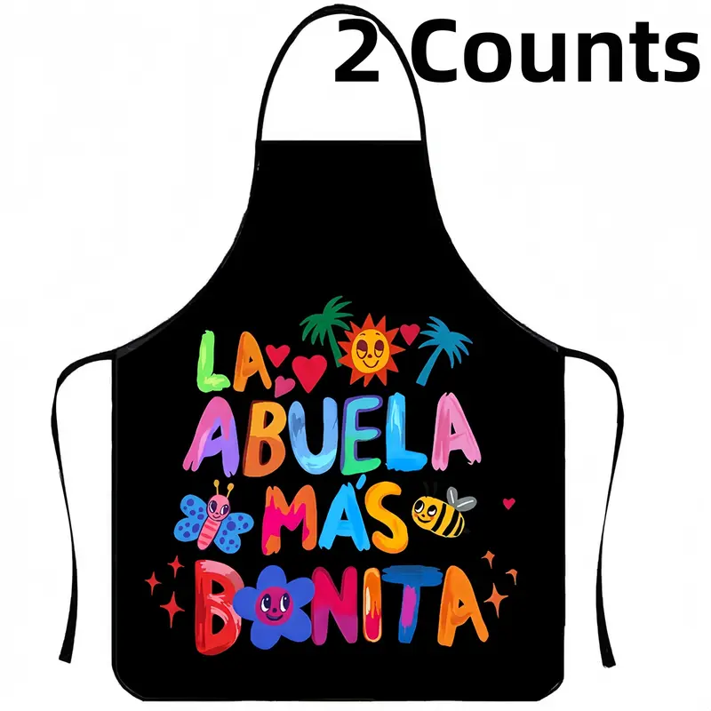 Beautiful NANA Print Polyester Apron Set, 2 Counts Mother's Day Gift Apron,Cool Summer Cooking Apron,Cute Apron,Apron for Women,Gift for Daughter&Mother&Wife,Nails Design Tool,Kitchen Essential,Novelty Cooking Aprons,Kitchen Aprons,Cleaning Tool