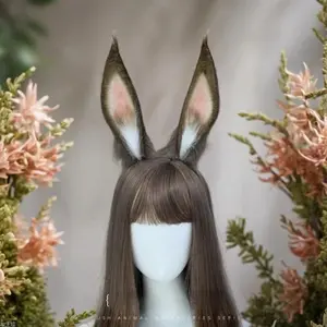Rabbit ear strap, role-playing accessories, plush animal hairstyle, adjustable, smooth, anime expo, hair accessories,