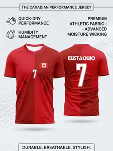 2026 Canada Soccer Jersey Men's National Team Shirt, Maple Leaf Sports T-Shirt, Quick-Dry Moisture-Wicking Training Gear, Canadian Fan Apparel, Sports Top, Sports Tees