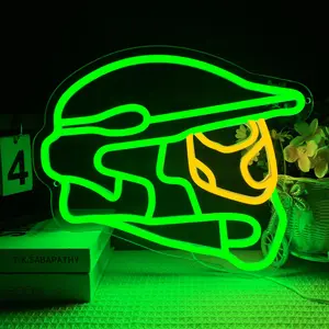 Halo Master Chief LED Neon Light, USB Powered Neon Light Sign, Novelty Lighting, Neon Accent Lights for Game Room Wall Decor, Bedroom Wall Art Decor