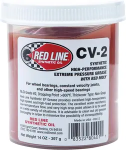 80401 High Performance CV-2 Synthetic Grease Cartridge with Red Moly - 14 Ounce Jar
