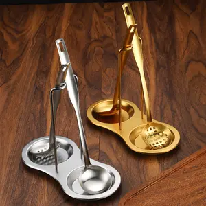 Stainless Steel Pot Lid Rack Soup Spoon Holder, Multi-Functional Kitchen Storage Organizer, Hotpot Tool Stand, Durable Utensil Display