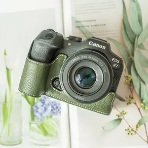 For Canon R50 R100 Protective Case R10 R5II Camera Bag RP R8 PU Leather Cover R7 Base Mount R5 R6 R6II R62 Cases 200D2 Accessory