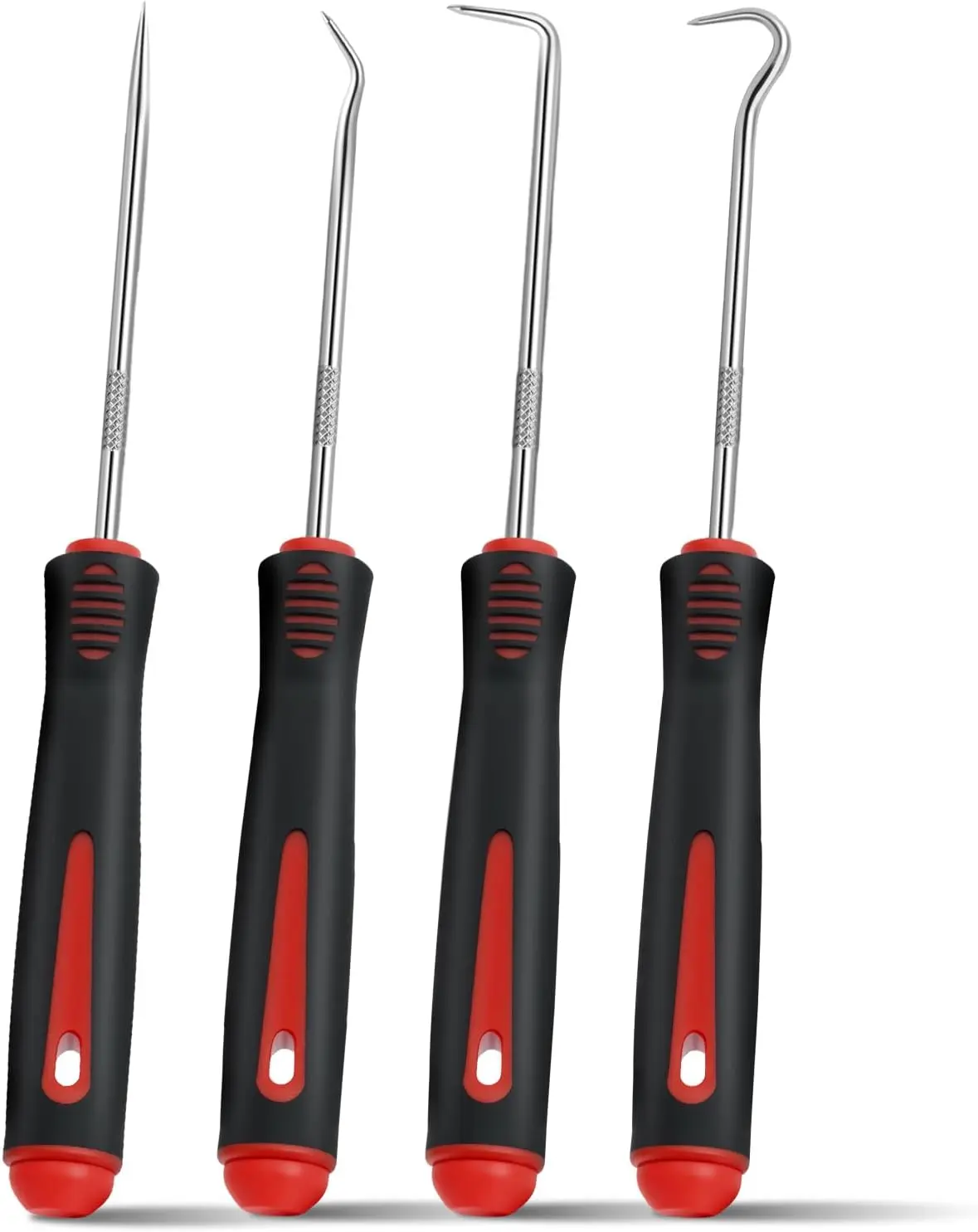 4-Piece Pick Set Mechanic, Automotive Hook and Pick Set with Soft Grip & Non-Slip Shaft, Precision Pick Tool & Ring Pick for Oil Seal, Gasket, Electronics Repair Hose Repair Kits