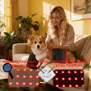 Infrared Light Therapy Pad for Pets, 126 LED 660nm 850nm Health Therapeutic, Pain Relief & Healing Device