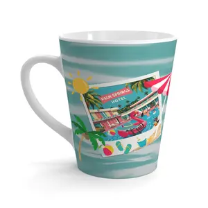 Atomic Cats, Kitschy Flaminogo Retro Palm Springs Latte Mug – Perfect for Summer Sips and Chill Vibes