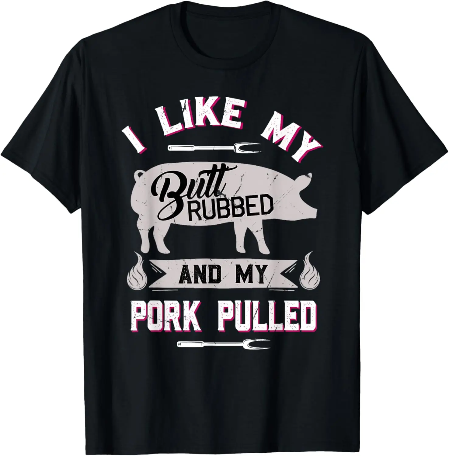 Funny BBQ Grilling Quote Pig Pulled Pork T-Shirt Small Pure Cotton Graphic Tees Menswear Top: Gifts for Men & Women