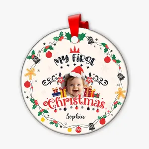 Baby's First Christmas Personalized Photo Ornament- Ceramic or Acrylic