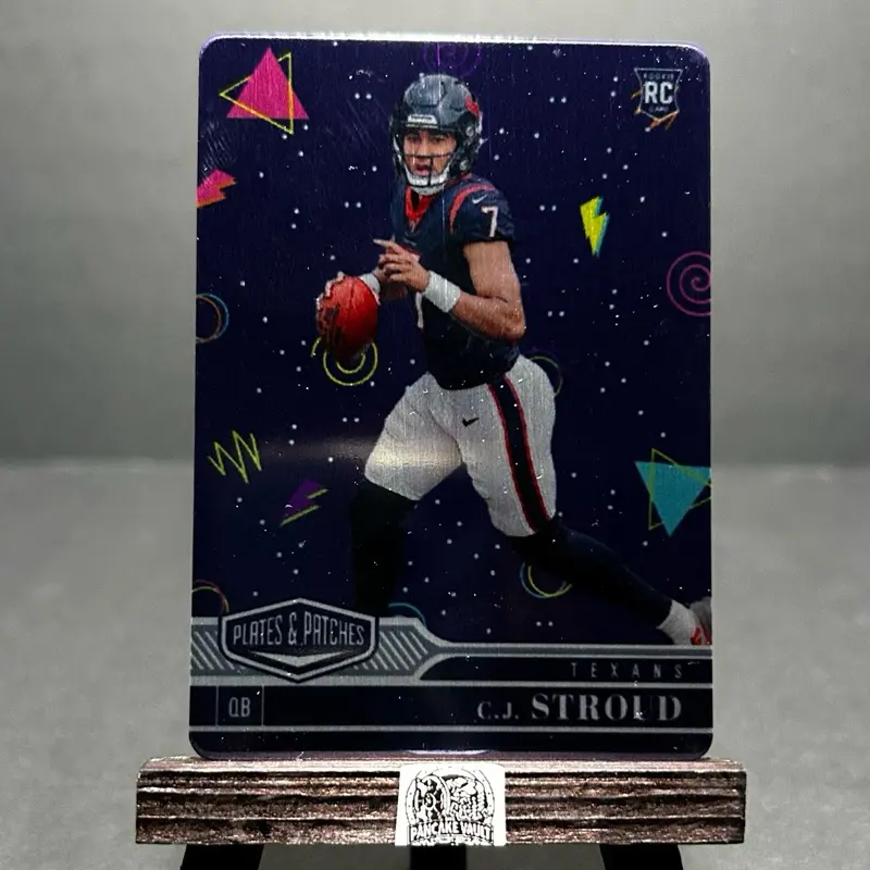 2023 Panini Plates & Patches C.J. Stroud Rookie Card, Throwback /25 #183, Houston Texans RC Collectible