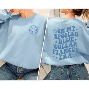 In My Spoiled Blue Collar Fiancée Era Sweatshirt, Blue Collar Fiancée Shirt, Fiance Shirt, Engagement Gift, Future Mrs Shirt, Engaged Shirt, Funny gift Crewneck Cotton Fabric Fleece