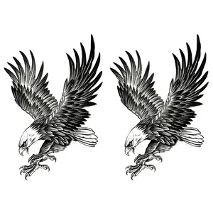 2 Pcs Eagle Temporary Tattoo Stickers, Waterproof Temporary Tattoos, Waterproof Realistic Design, Lasts 1-3 Days, Fashionable for Adults Men Women