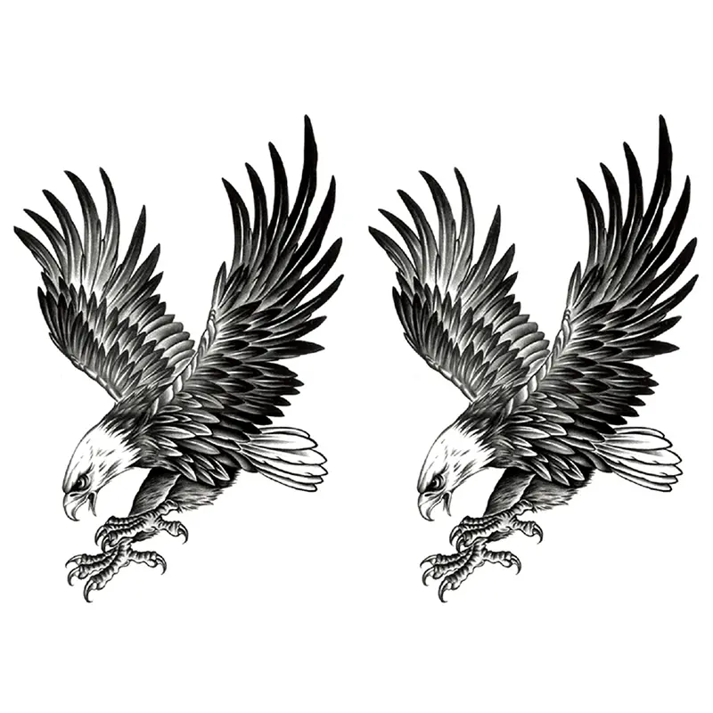 2 Pcs Eagle Temporary Tattoo Stickers, Waterproof Temporary Tattoos, Fake Tattoos, Waterproof Realistic Design, Lasts 1-3 Days, Fashionable for Adults Men Women