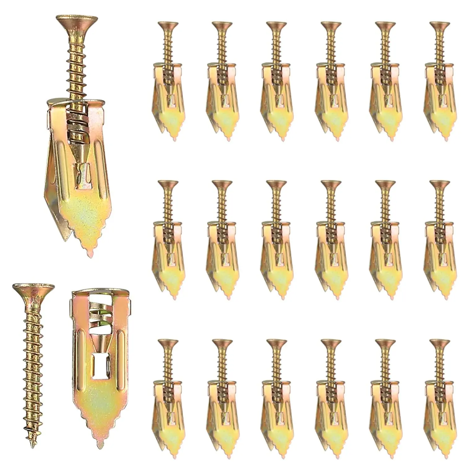 12x30mm Self Drilling Drywall Anchors with Screws Kit, No Drill or Holes in Wall, Hangs up to 66 lbs