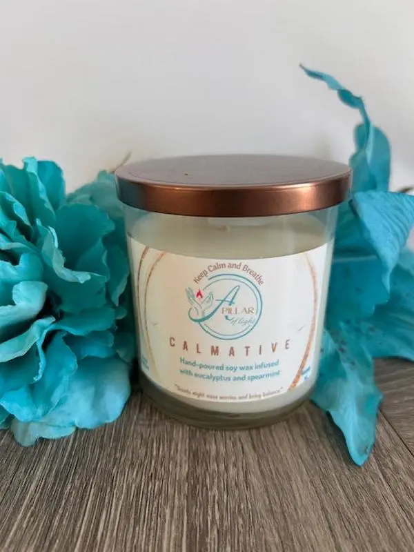 Eucalyptus & Spearmint Highly Scented Light Soy Wax Candle - Fresh Eucalyptus Aroma Freshener, Anxiety Relief Candle for Home Decoration, Relaxing Ambience & Deep Breathing Moments, Anxiety Relief Candles