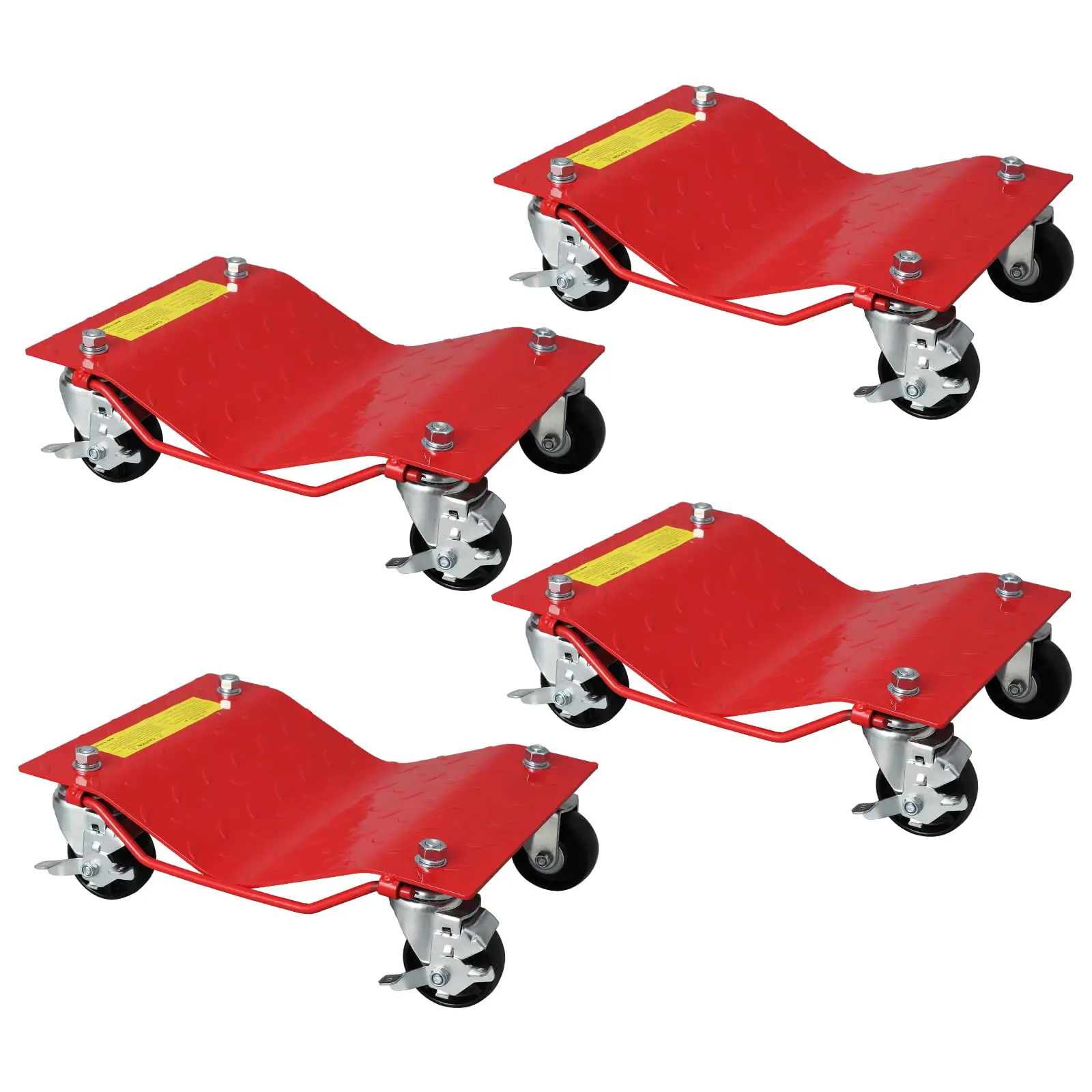 Car Dolly Set of 4, 6000LBS Heavy Duty Wheel Dolly Set for Moving Cars, Car Mover Wheel Dollie Cart Moving Cars, Trucks, Trailers, Motorcycles, Dirt Bike, Red