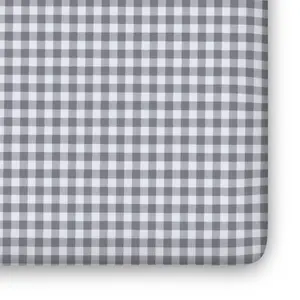Gingham Organic Jersey Cotton Crib Sheet and Changing Pad Cover Set