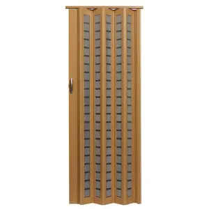 Metro 36x80 in. Homestyle Frosted Square Beech Foldable Doors with Lockable Handle
