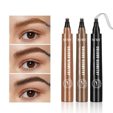 12Pcs Four Fork Eyebrow Pencil Set Cosmetic Multicolor Long Lasting Waterproof Easy To Apply Eyebrow Pens Durable Exquisite Eyebrow Shape Makeup