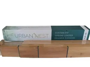 Urban Nest - Drawer Dividers - Adjustable - Custom Fit - Spring Loaded - Bamboo