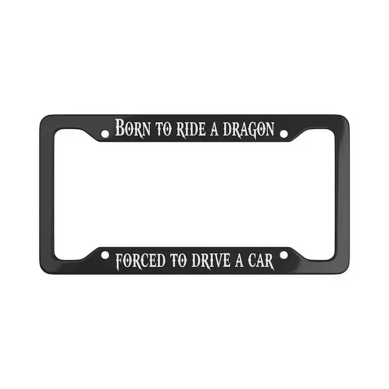 Drag.n Rider License Plate Frame - Cool Car Accessory, Unique Vehicle Decor, Fantasy Lover Gift, License Plate Holder, Mythical
