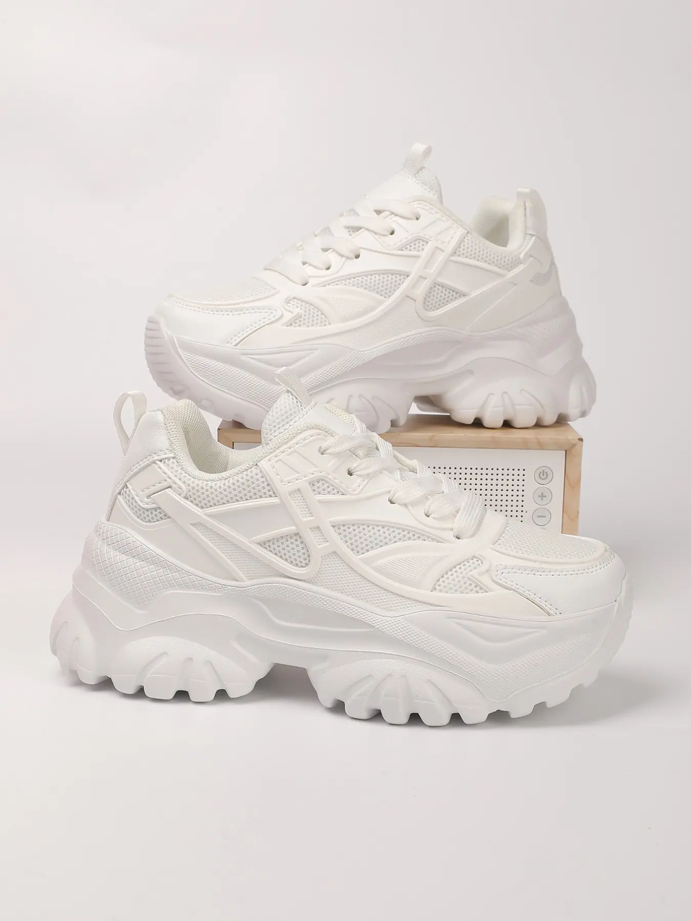 Women's Trendy Athletic Thick Sole Dad Shoes, Trainer, Breathable Mesh Fabric, Comfortable Non-Slip, Versatile Casual Sneakers, High Aesthetic Value, Thick Soled Sneakers, Slip Resistant Sneakers, Trendy Fashion Sneaker