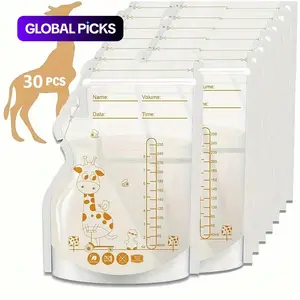 8oz Breast Milk Storage Bag, 30pcs/set Breast Milk Bag with Spill Proof Drainage, Flat Type Milk Storage Bag for Home Use, Plastic Milk Container