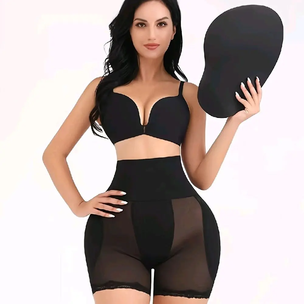 BARDI HIGH WAIST PADDED SHAPEWEAR SHORTS BLACK
