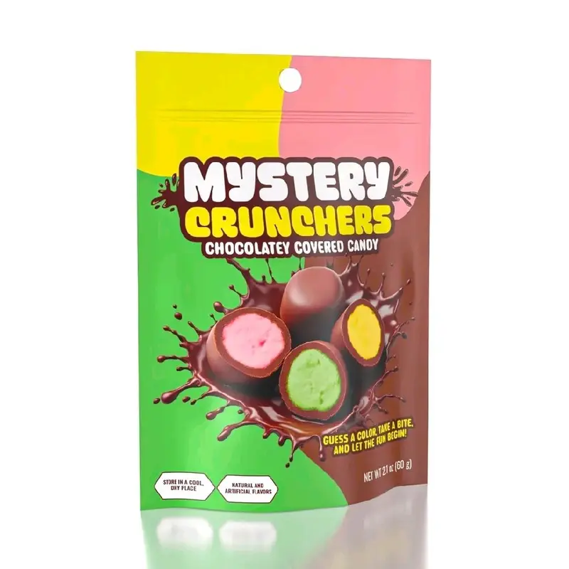 Mystery Crunchers Color Reveal Viral Chocolate Candy Bites 2oz Milk Chocolate Covered Fun Guess & Take A Bite - NO ICE PACK INCLUDED