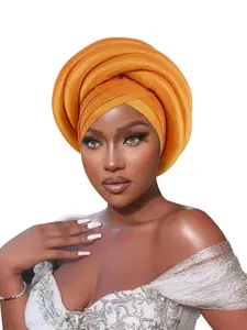 Elegant Nigerian Women's Hat Aso Oke Headpiece Handwoven Ladies Wrap Cap Auto Gele Hairband for Weddings Parties Special Holidays