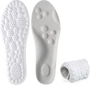 Steppers Insoles for Women, 2 Pcs 4D Cloud Insoles for Men Soft Memory Foam Cushioning Soles with Arch Support for Flat Feet, Foot Pain Relief and Fatigue Reduction (Grey, 39-40)